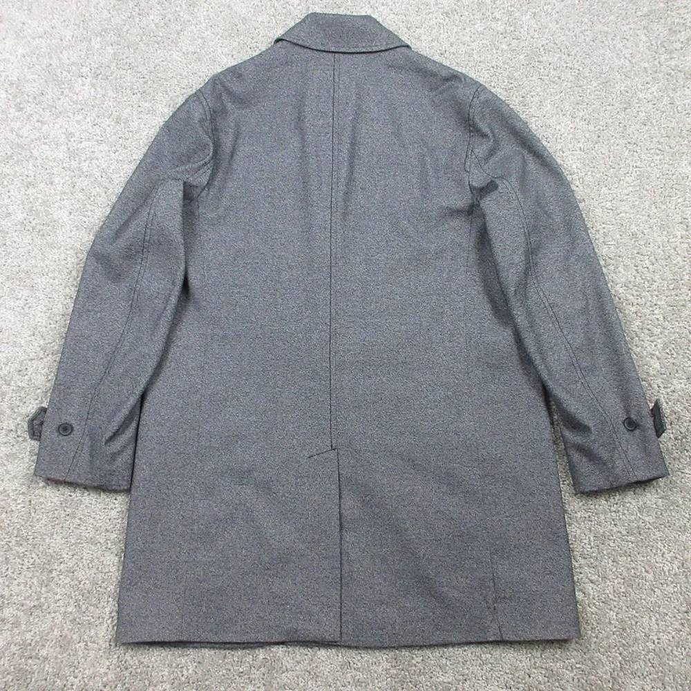Banana Republic Jacket‎ Mens Large Gray Button Up Collared Overcoat Pockets Long